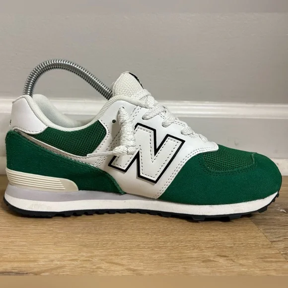 New Balance Classic 574 Style Sneakers in Classic Pine Green & White - Picture 6 of 11